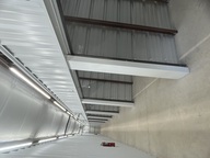 Covered interior hallway of storage units at Safe Storage Solutions